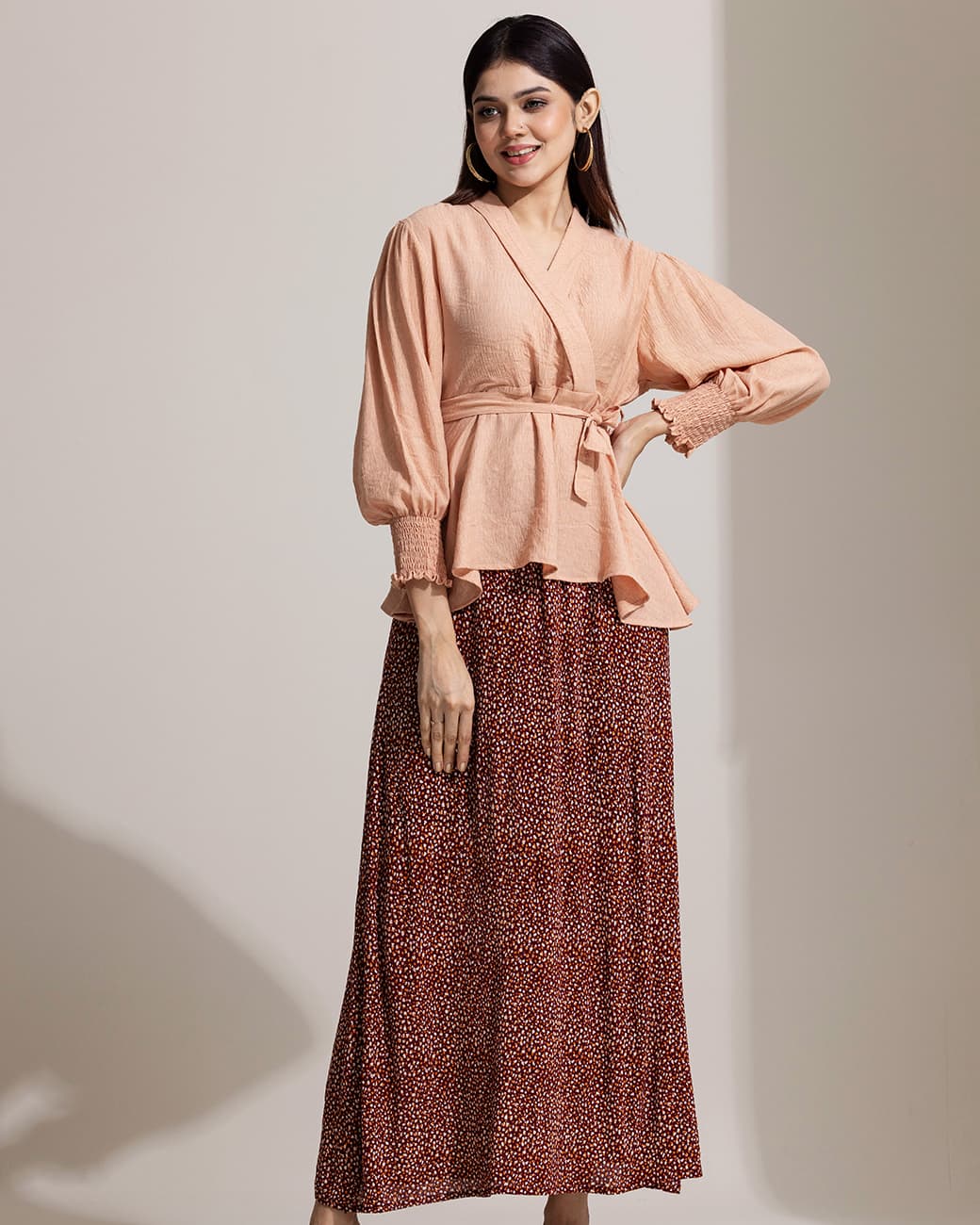 WOMENS SKIRT TOP SET (peach)
