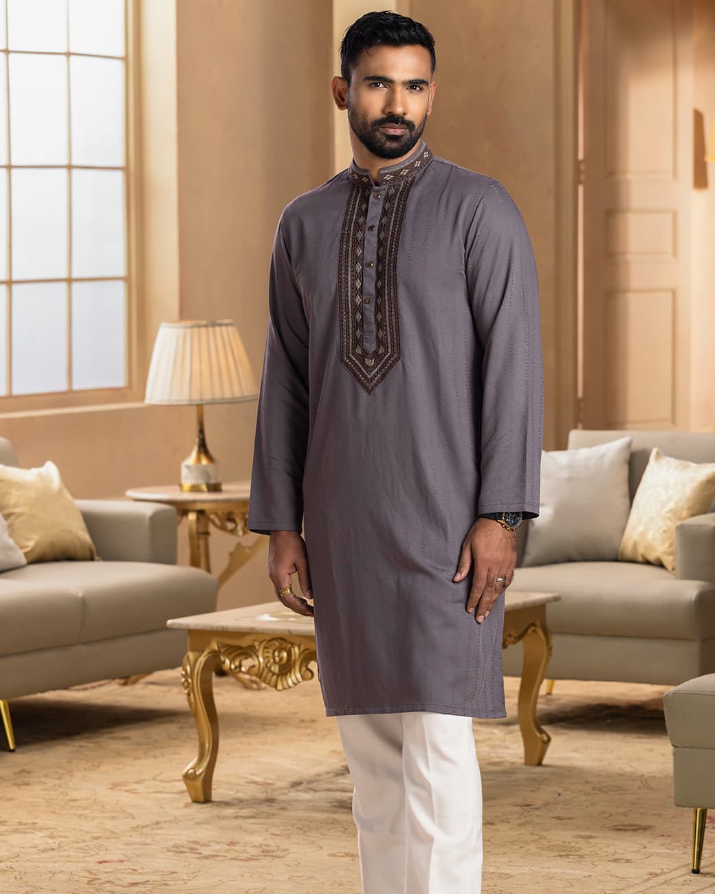 MEN'S PREMIUM PANJABI (ash.)