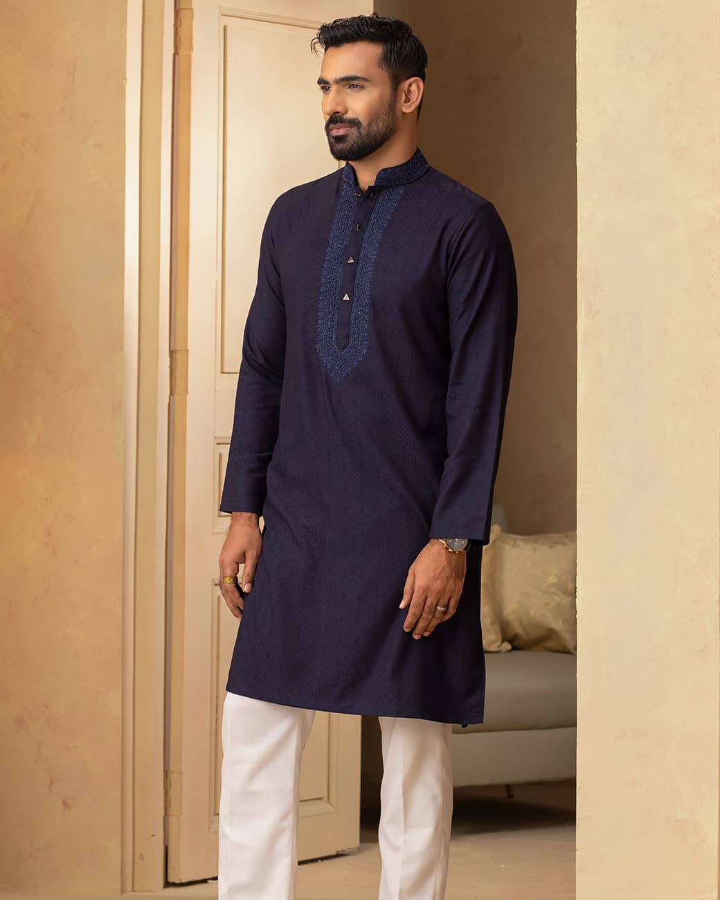 MENS PREMIUM PANJABI (navy_blue)