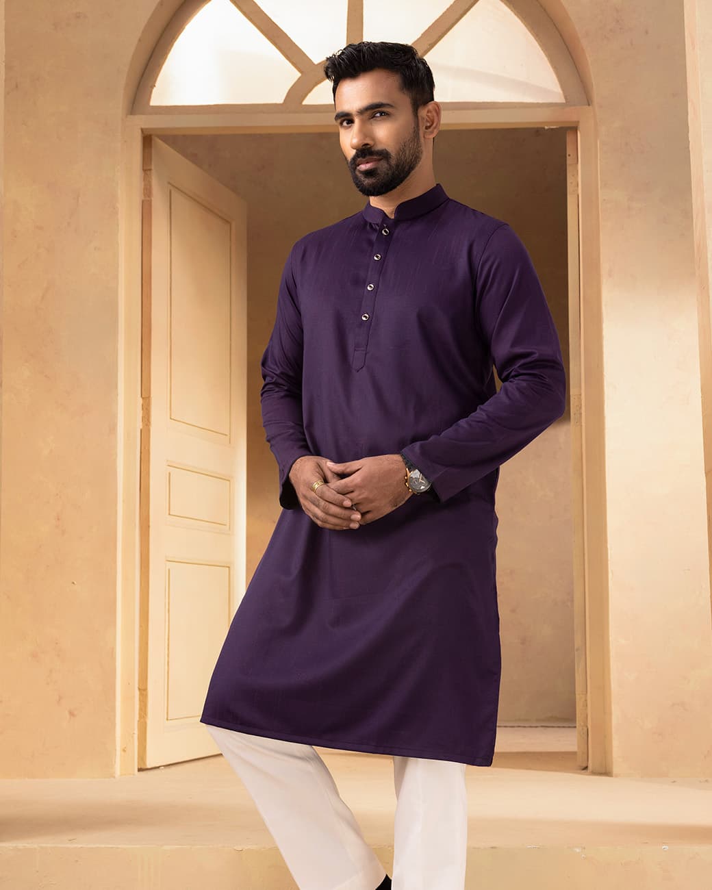 MENS CASUAL PANJABI (purple)