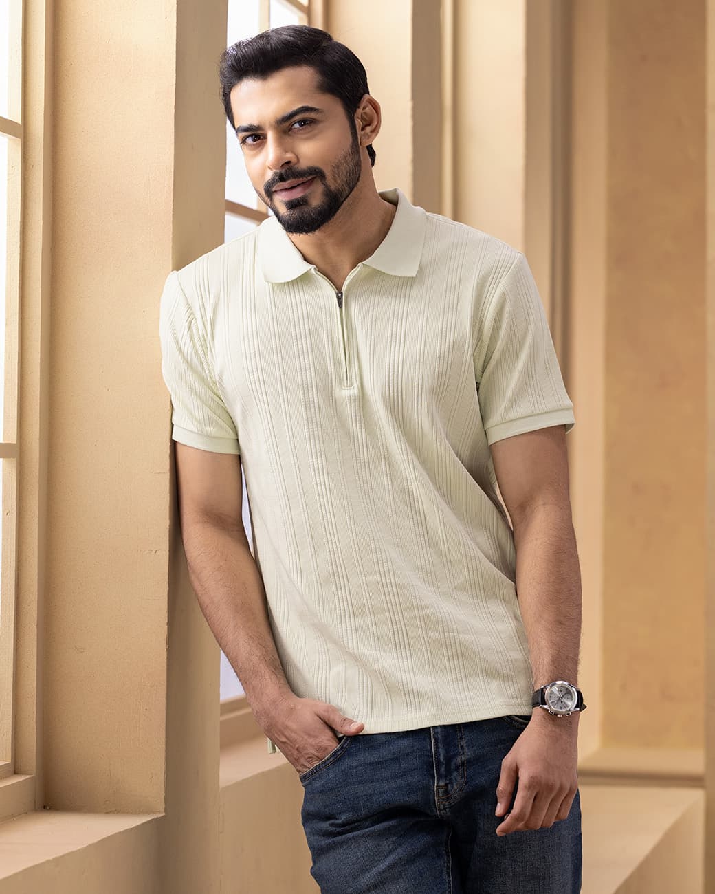 MENS POLO SHIRT (lime_cream)