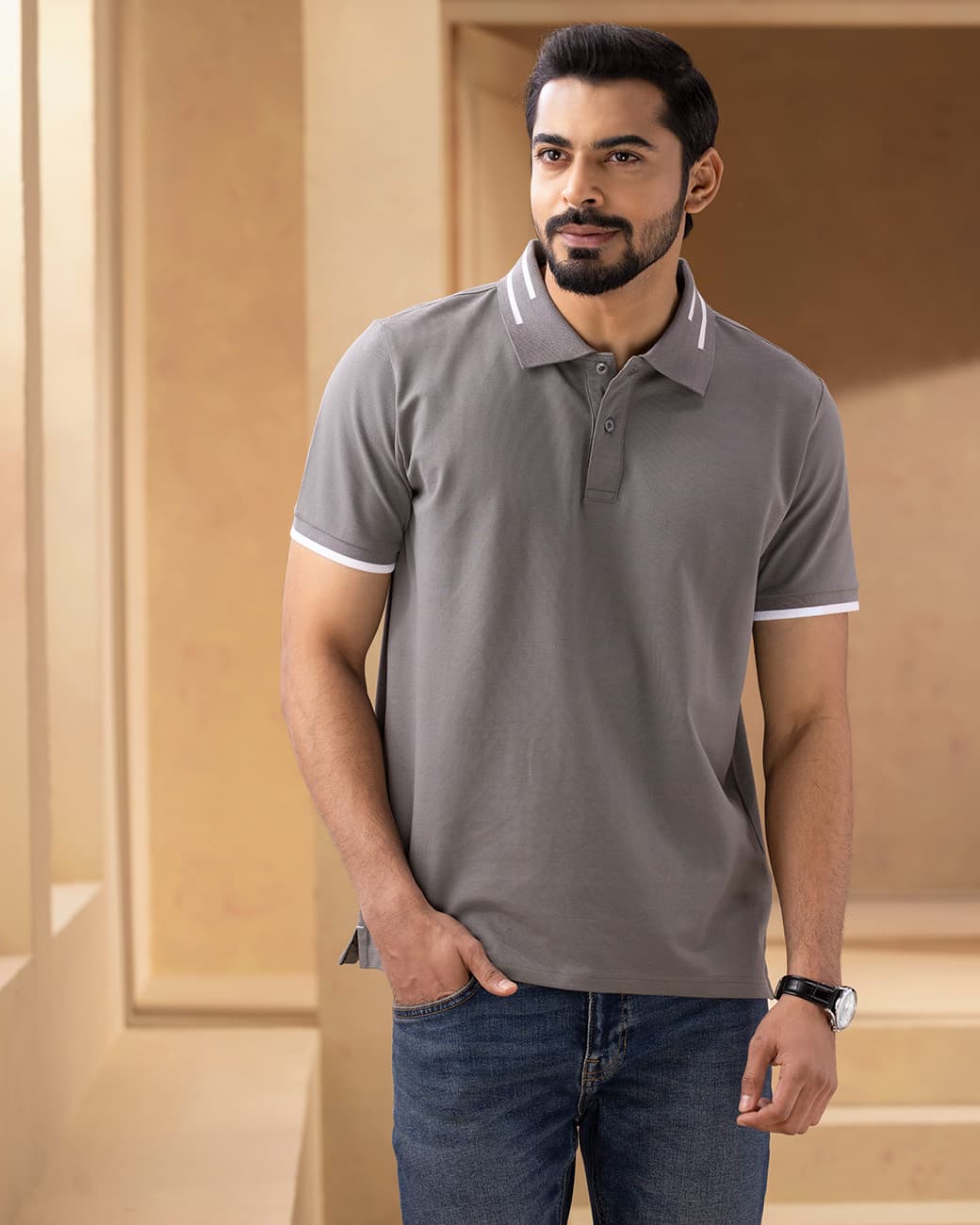 MENS POLO SHIRT (castor_gray)