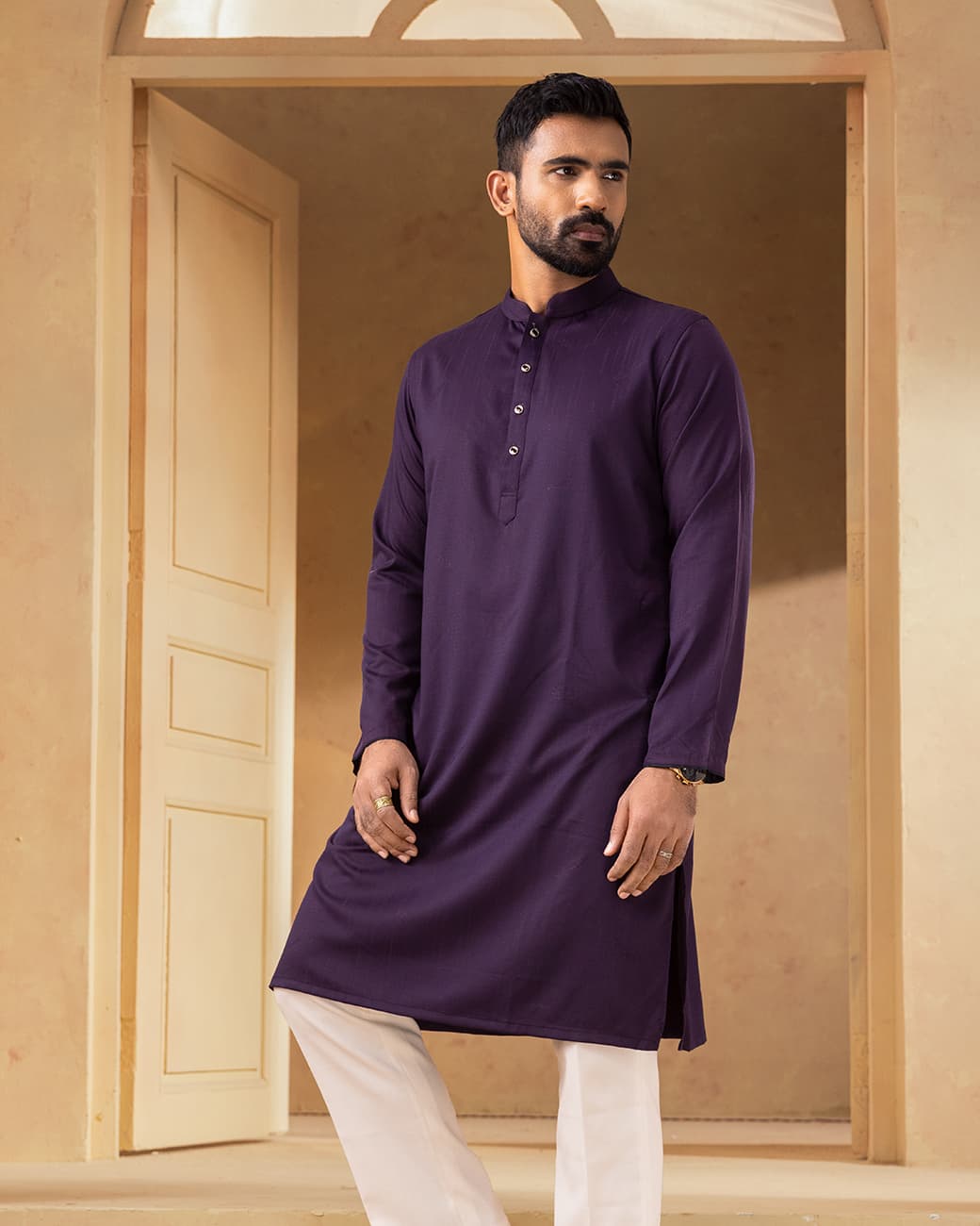 MENS CASUAL PANJABI (purple)