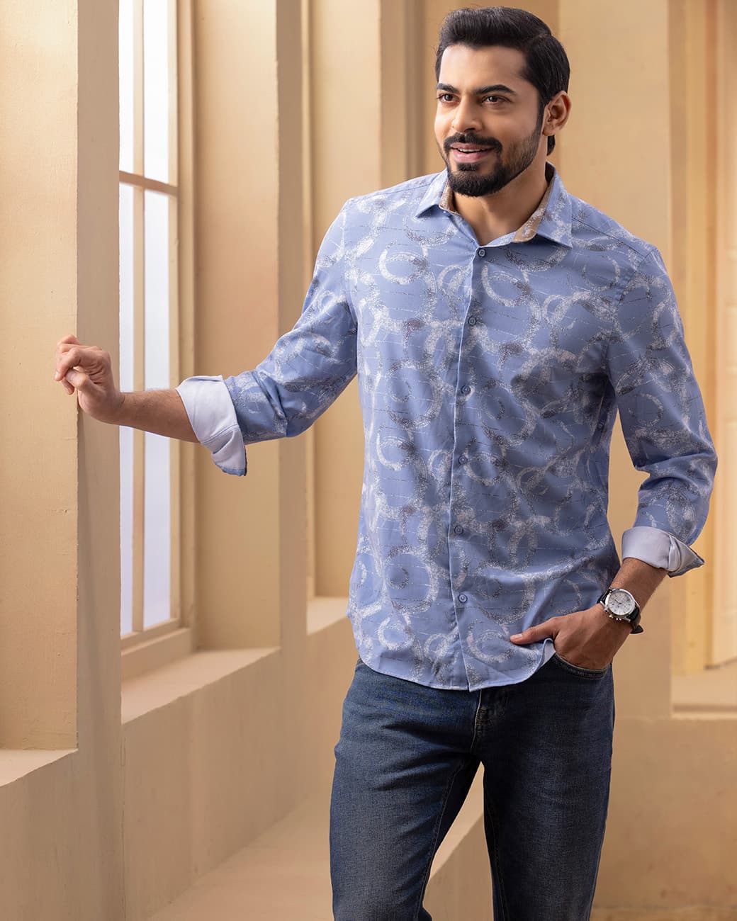 MENS CASUAL SHIRT (sky.)