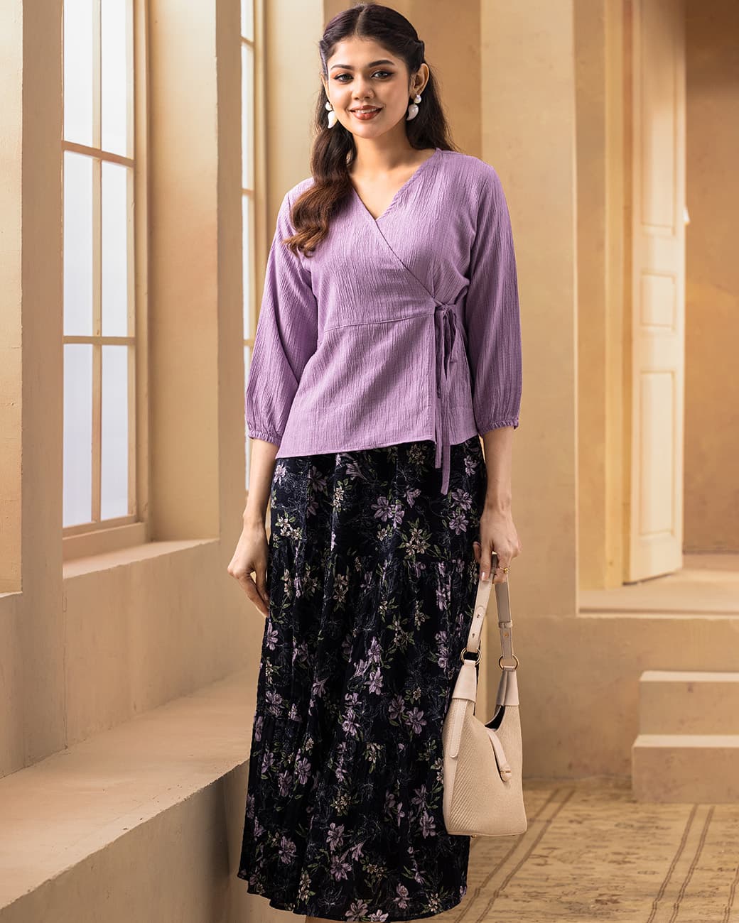 WOMENS SKIRT TOP SET (purple)