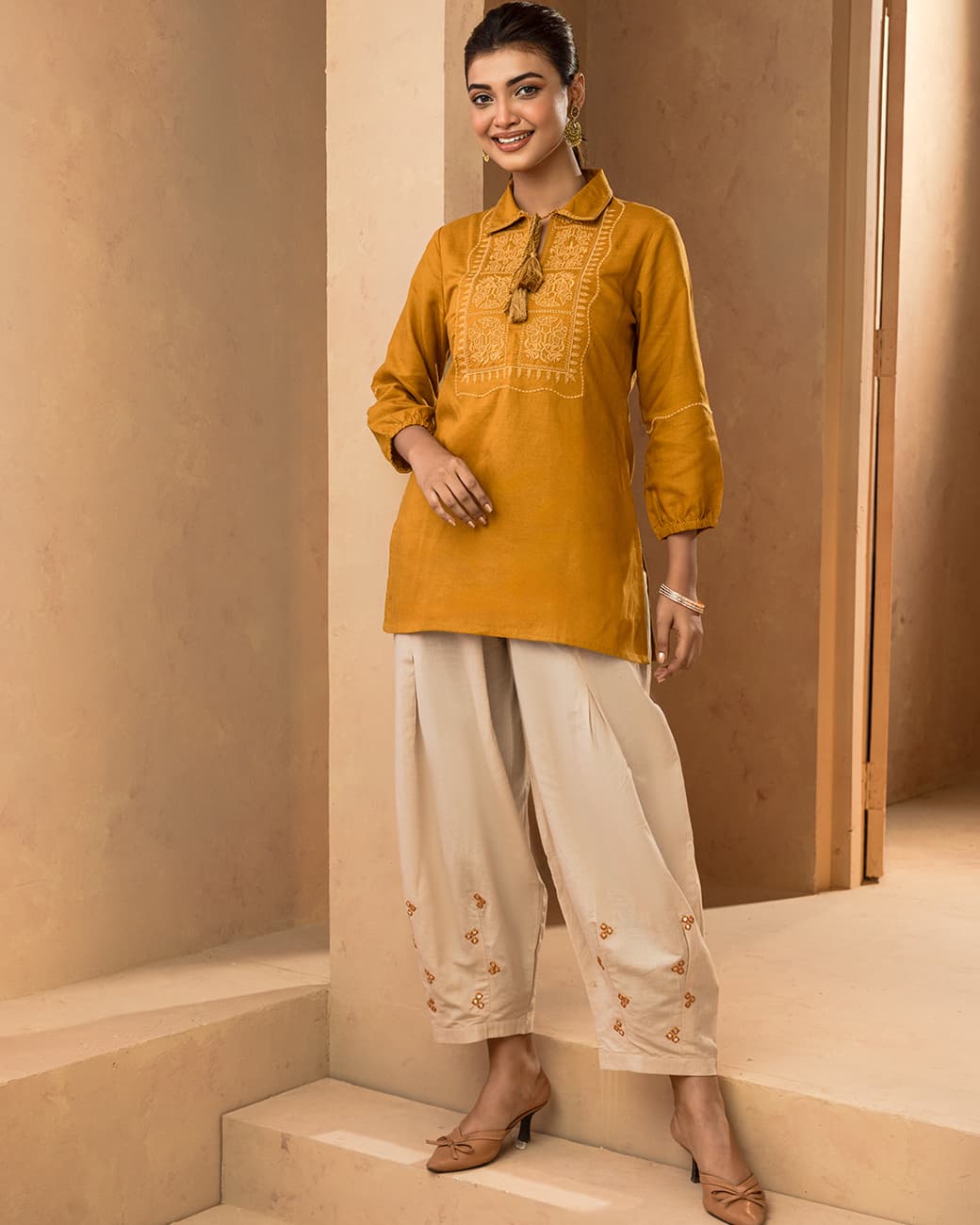 WOMENS 2PCS SET (mustard)