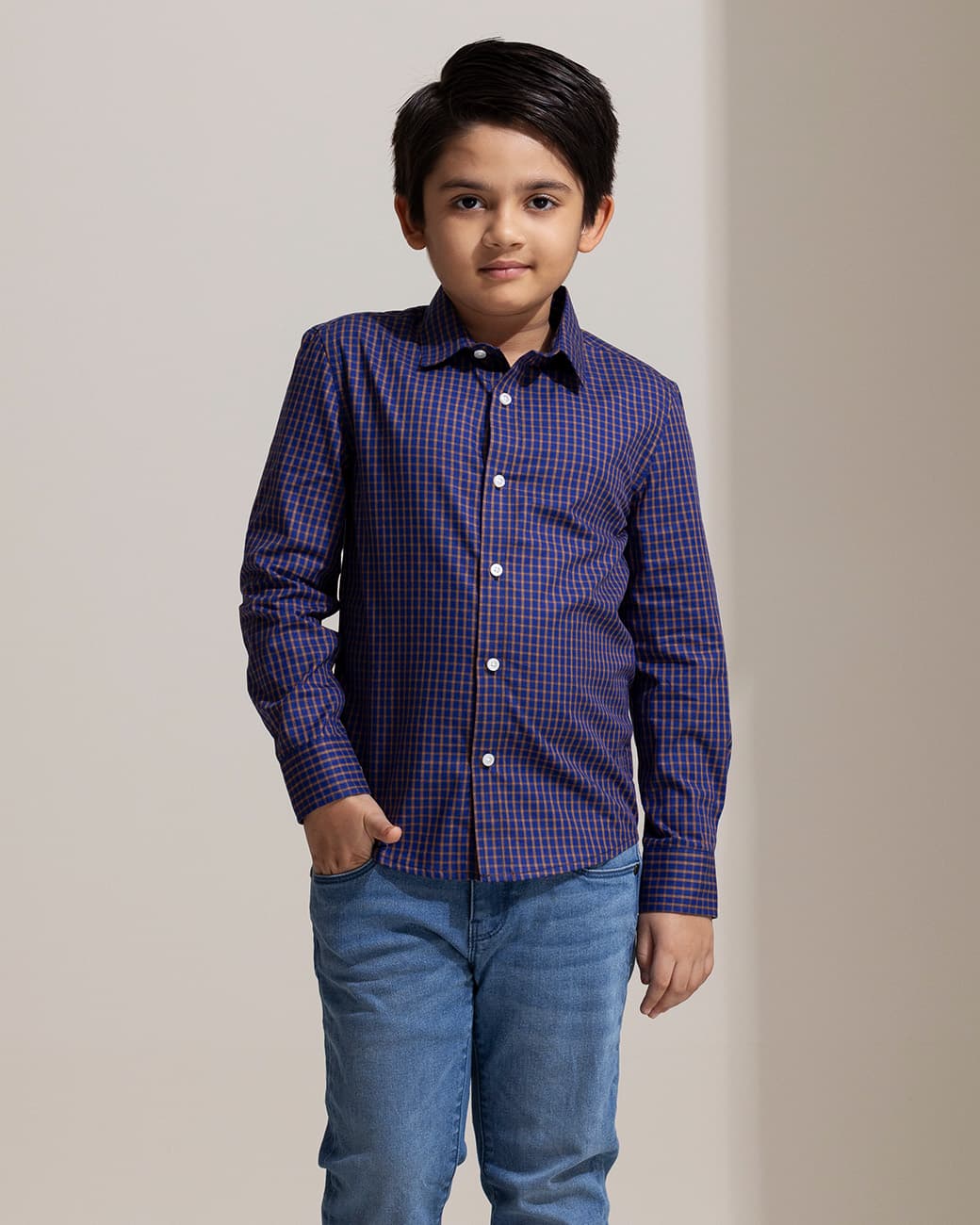 BOYS CASUAL SHIRT (blue_check)