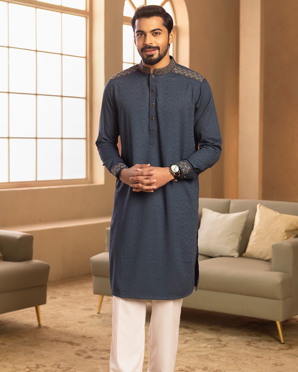 MENS PREMIUM PANJABI (blue)