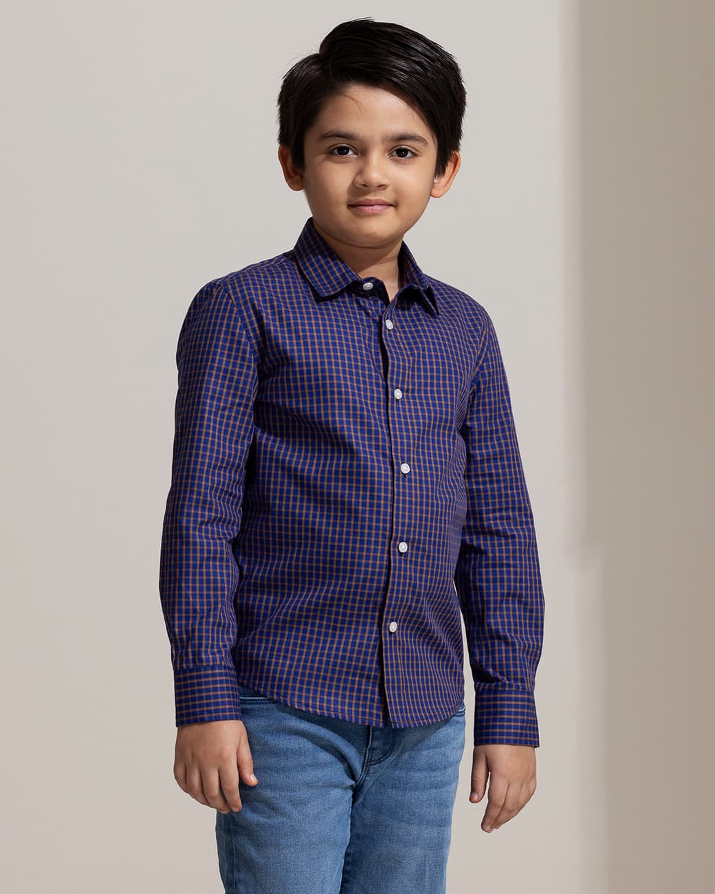 BOYS CASUAL SHIRT (blue_check)
