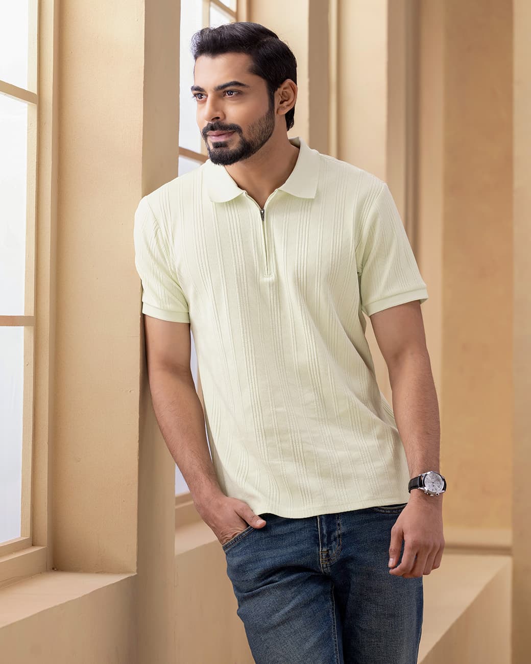 MENS POLO SHIRT (lime_cream)