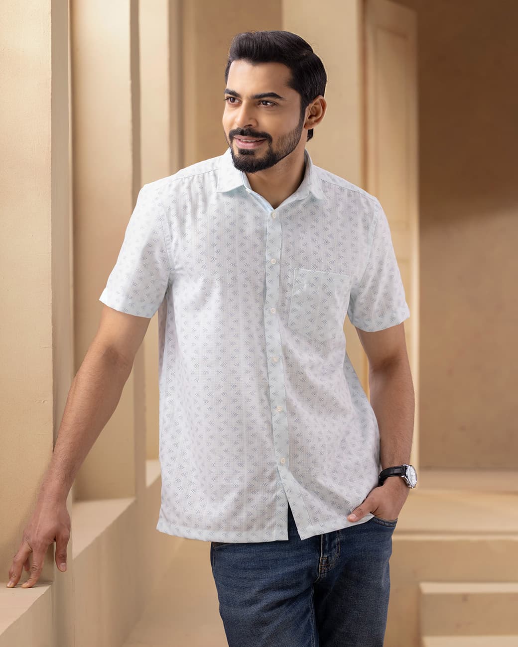 MENS HALF SHIRT (teal)